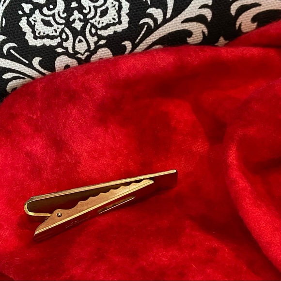 Vintage Gold Anson Tie Clip With Diamond Stud - Picture 2 of 8